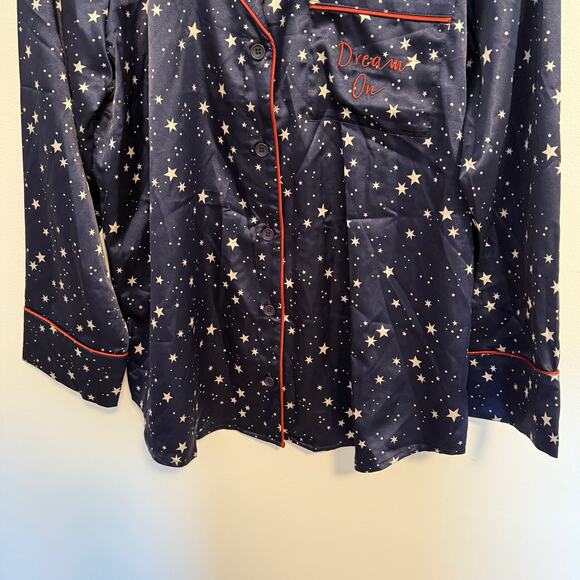 L*SPACE Luna Satin Pajama Set In Starry Night In Navy White Size Large New - Picture 7 of 14